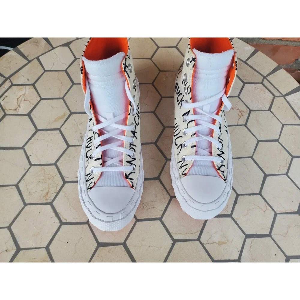 Boys Sz 3 3Y Converse UNt1TL3D Hi Not A Chuck GS PS White‎ Egret Rare 266515C